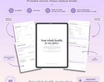 Chronic Illness Medical Binder | Symptom, Flare, Appointment Tracker (Digital Download)