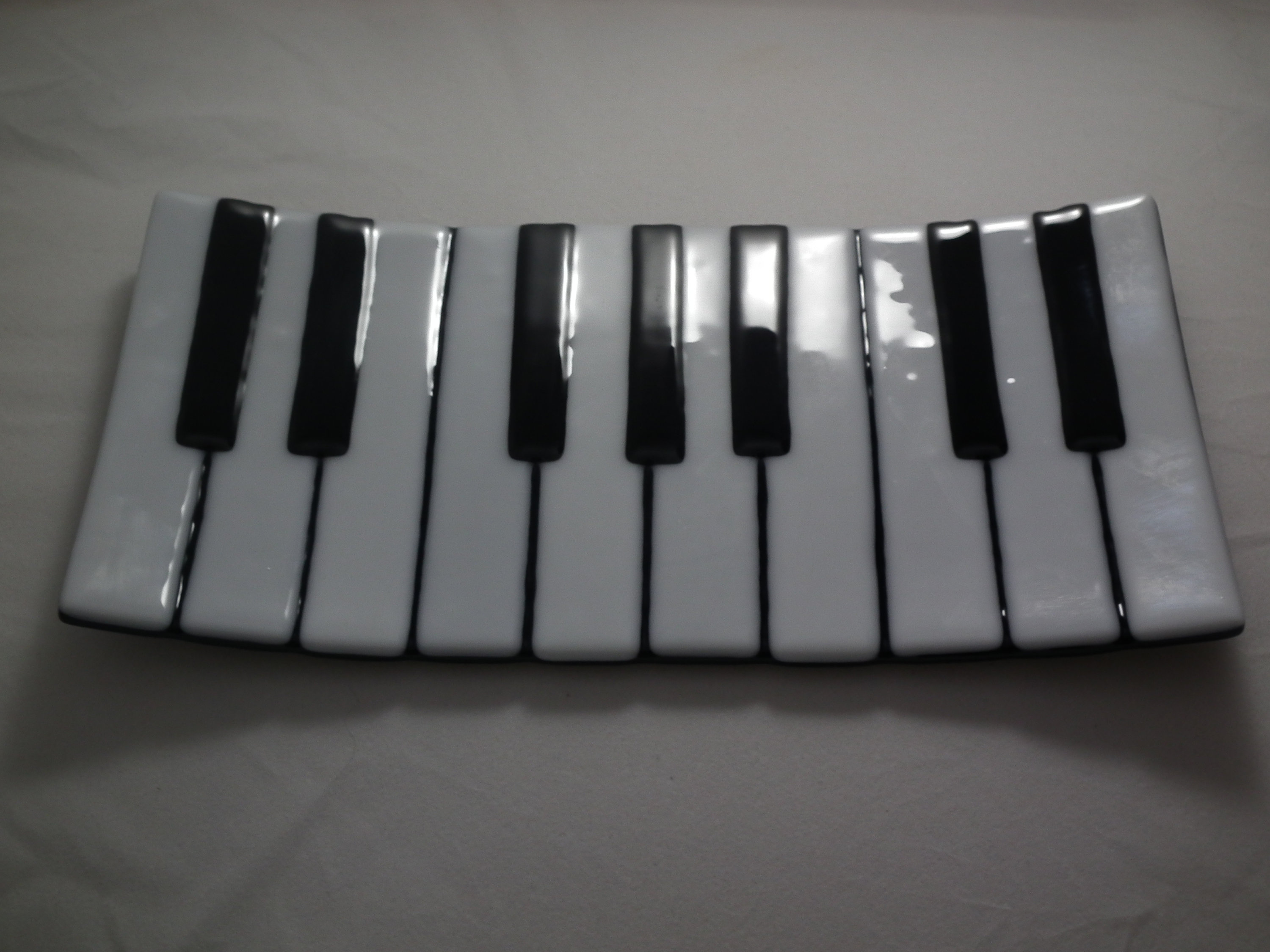 Glass piano Keyboard Art Rainbow Glass Art Fused Glass Etsy