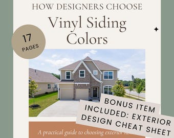 Vinyl Siding Color Guide & Design Tutorial for Homeowners, Digital Download