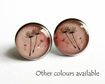 Dandelion Earrings - Dandelion Seed Stud Earrings - Make A Wish Jewellery - Hypoallergenic Surgical Steel - Choice of 9 Colours