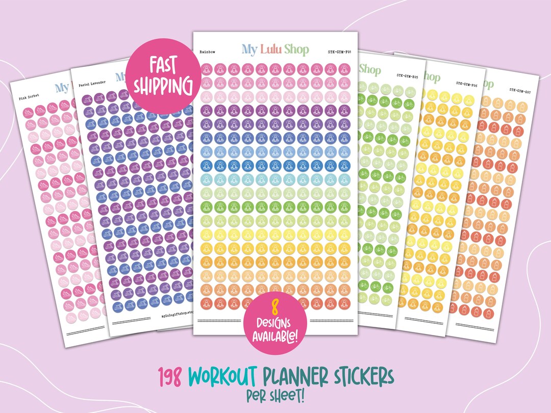 WORKOUT Gym Tiny Dot Planner Stickers, Exercise to Do Planner Stickers ...