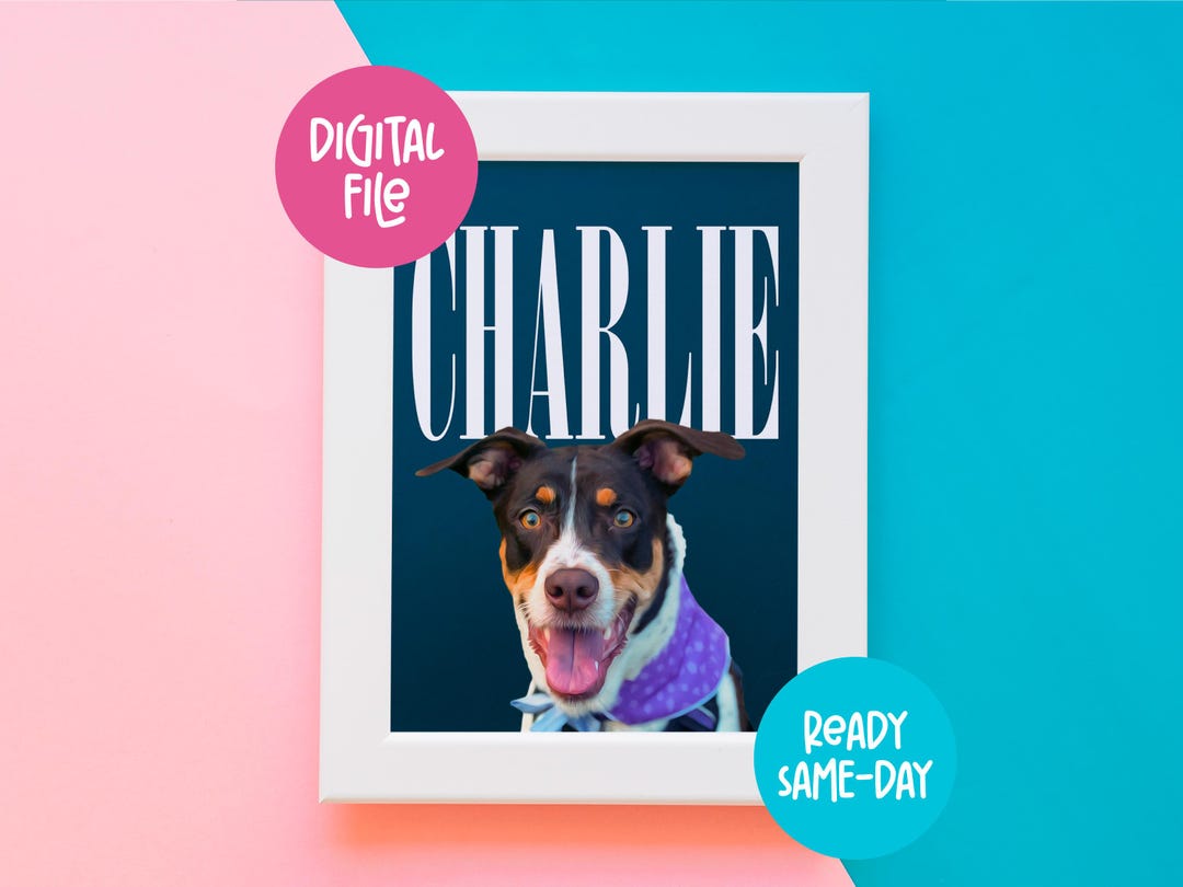 Custom Pet Portraits Using Pet Photo Personalized Digital Dog Portraits ...