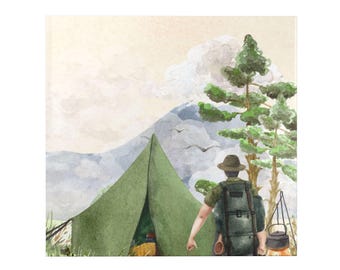 Kampeertafereel hardcover fotoboek | Landschap met bergtenten