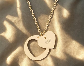 Jouw gepersonaliseerde hartuitgesneden ketting | Gegraveerde hangersieraden