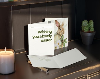 Set Pasen-wenskaarten | Ontwerpen lentekonijn en ei