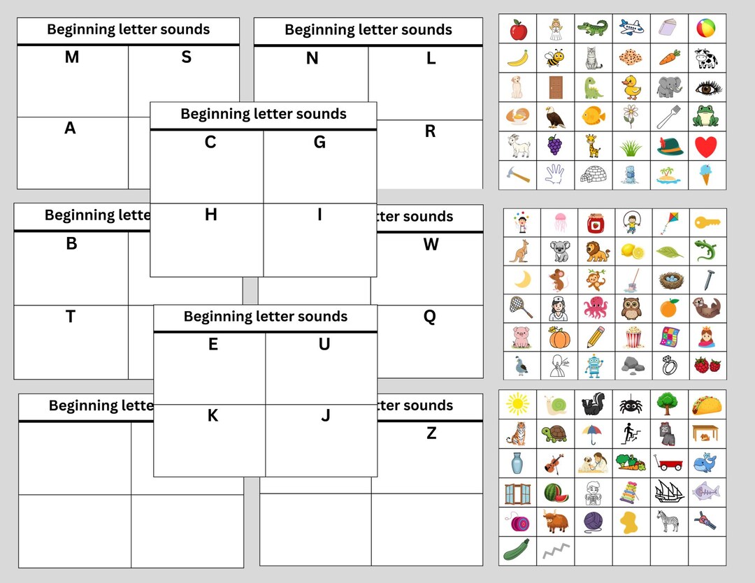 Beginning Letter Sounds Printable Activity, Montessori Phonics Activity ...