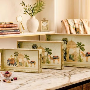 Rectangular Wooden Serving Trays ( Multiple styles & sizes - Handcrafted )