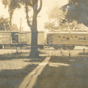 Train passant par vintage photo sépia (téléchargement numérique)