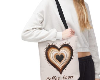Bolsa de mano con forma de corazón para amantes del café