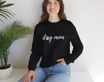 Sudadera para mamá de perro / Sudadera con cuello redondo para amantes de los perros / Texto blanco