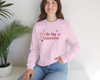 Sudadera con cuello redondo y diseño de lazo con corazón de San Valentín