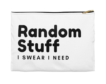 Bolsa con cremallera con frases divertidas y accesorios al azar.