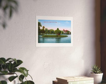 Dearborn Isle, Garfield Park Chicago | Restored Vintage Chicago Postcard Print