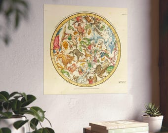 1822 Celestial Map | Alexander Jamieson Constellation Chart | Vintage Star Map Wall Art