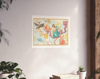 Ophiuchus Constellation Print |  Antique Celestial Atlas Star Map | Vintage Astronomy Wall Art