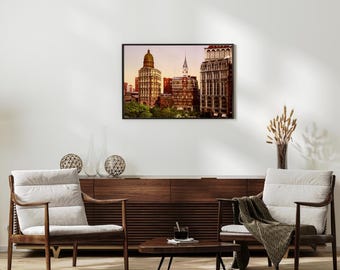 American Power, Quietly — Set of 5 Vintage City Prints (1890–1910)