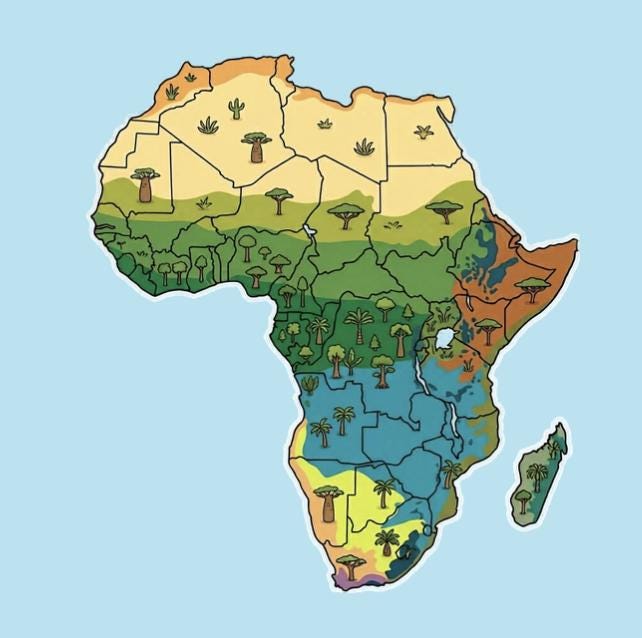 Africa Biogeographical Zones Map | Educational Geography Poster ...