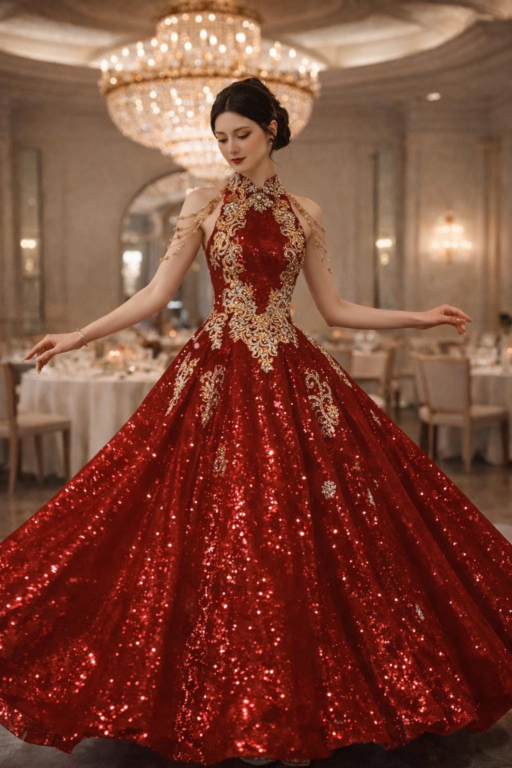 rachel gilbert evening dresses Jade Pool – Original New Chinese Style Evening Gown for Engagement & rich powder / M main image 1
