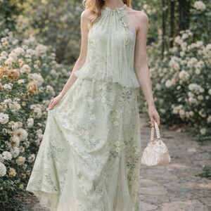 etsy floral bridesmaid dresses Green and Blue Floral Bridesmaid Dresses