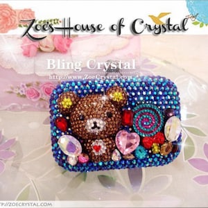Bling and Sparkly Crystal Clutch with adorable Cute Bear