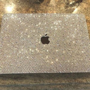 BACK TO SCHOOL Bedazzled Bling MacBook Case / Cover Celebs Kim Kardashian Kylie Jenner in Clear White Crystal Rhinestones Handmade Glittery