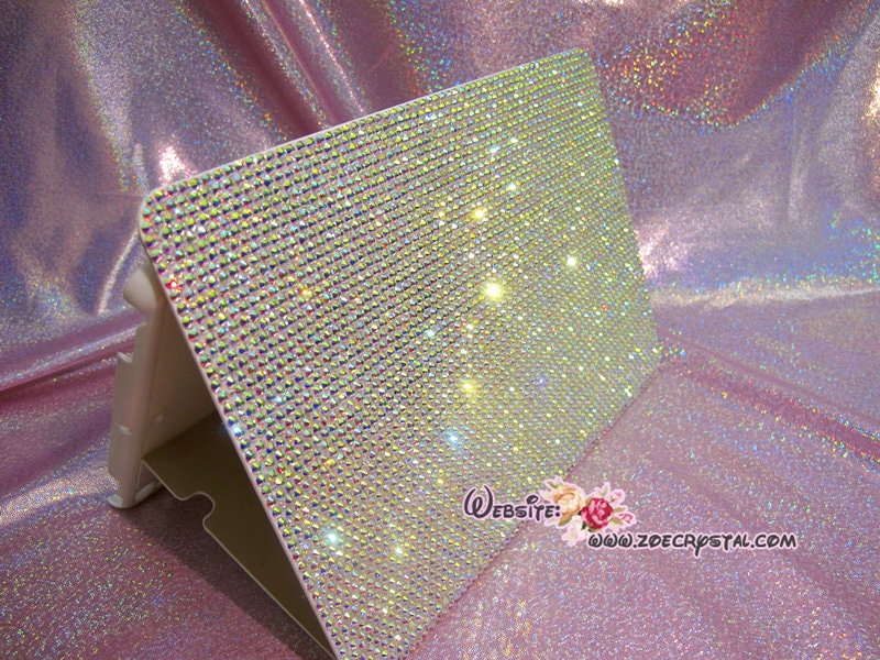 SWAROVSKI iPadケース Bedazzled Bling iPad CASE / Cover With Fuchsia Swarovski or