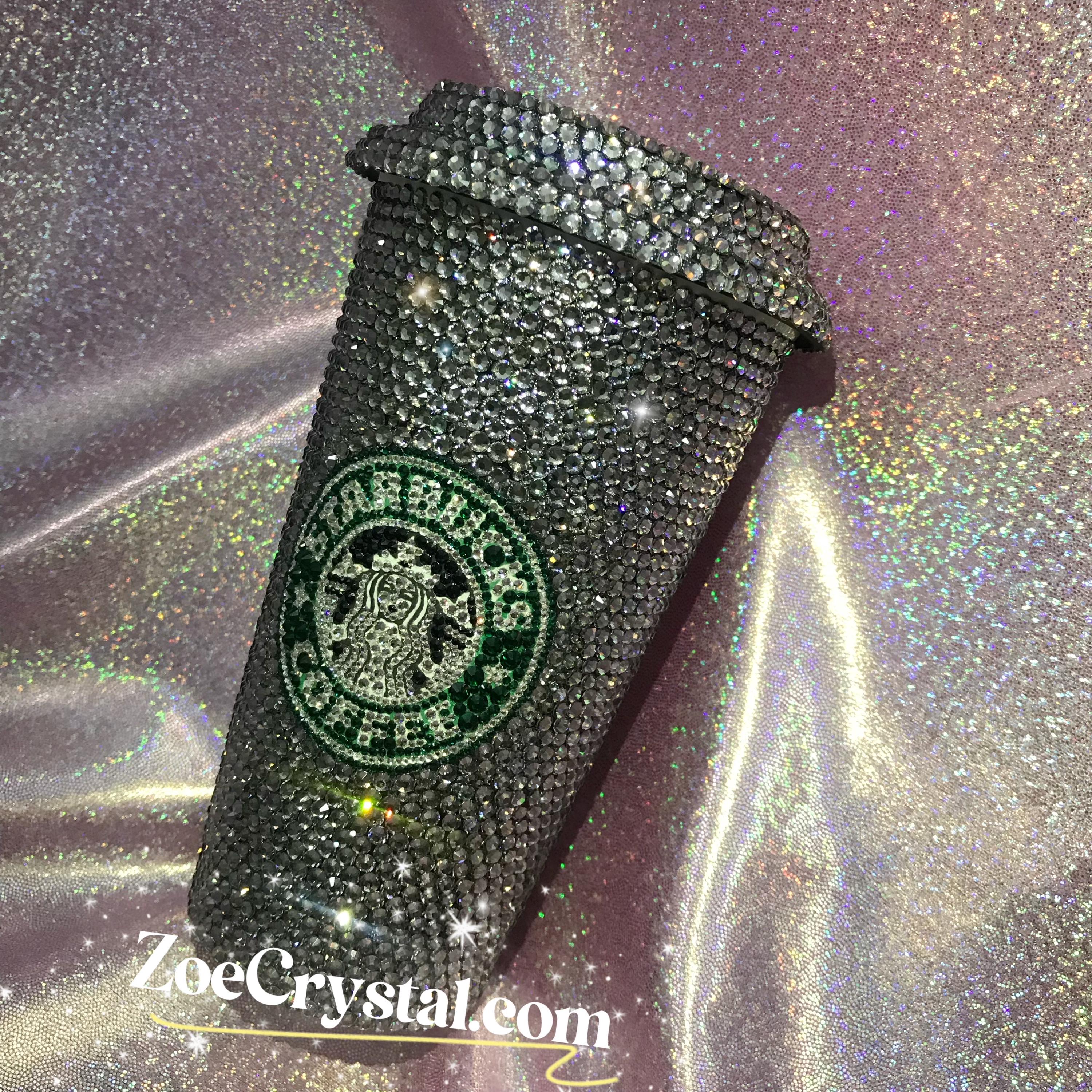 Bedazzled BLING Gray STARBUCKS Coffee Cup Mug Made With Glittery