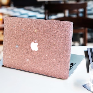 Glitter MacBook Case / Cover Air Pro Bedazzled Bling 11 12 13 15 16 Light Pink Sparkly Shiny Bedazzled Bling Stylish Back To School image 1