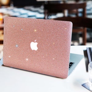 Glitter MacBook Case / Cover Air Pro Bedazzled Bling 11 12 13 15 16 Light Pink Sparkly Shiny Bedazzled Bling Stylish Back To School image 1