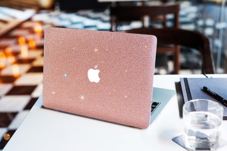 Glitter MacBook Case / Cover Air Pro Bedazzled Bling 11 12 13 15 16 Light Pink Sparkly Shiny Bedazzled Bling Stylish Back To School image 1