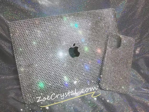 Back to School Bling Rhinestone Macbook Pro Air 13 14 16 Case: Bedazzled Sparkly Laptop Cover