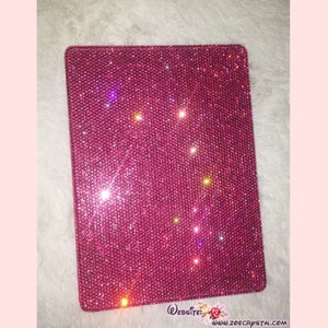 Bedazzled Bling iPAD CASE / Cover with Fuchsia Swarovski or Czech crystal (iPad air, iPad pro, iPad mini) Strass Sparkly Glitter