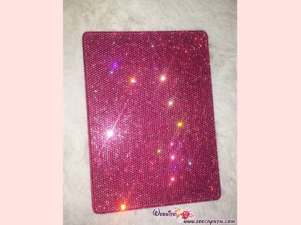 SWAROVSKI iPadケース Bedazzled Bling iPAD CASE / Cover with Clear white Swarovski