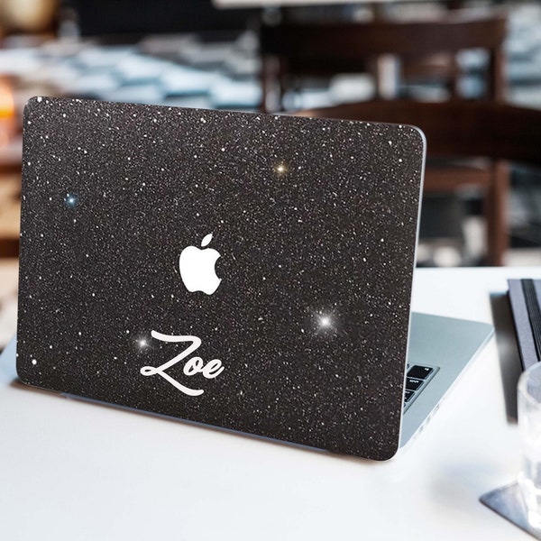 Bling Glitter MACBOOK Case Cover Protector 11" 12" 13" 15" 14" 16" Pro 2021 / Air Black Sparkly Shiny Bedazzled Handmade Elegant Laptop