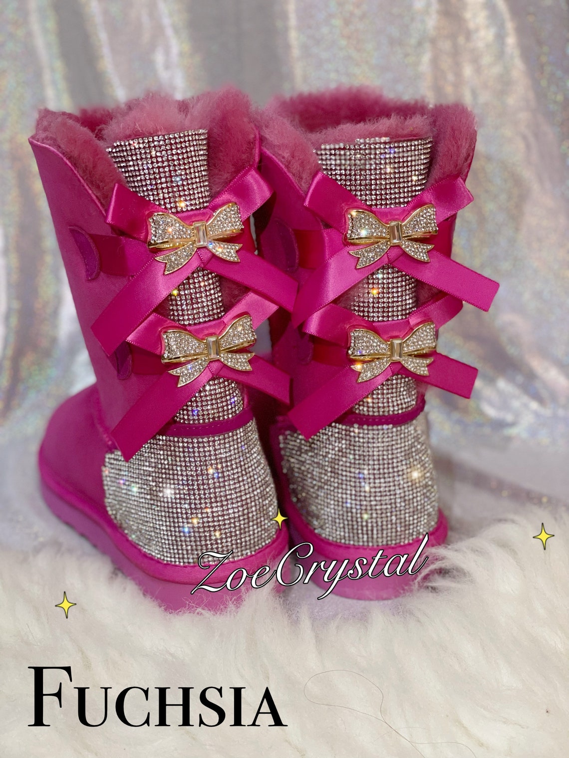 Newsuper Bling and Sparkly Middle High Sheepskin Wool BOOTS | Etsy