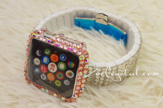 NEW Multiolor Rhinestone Apple Watch Band+Case Antank Watch Strap for Apple Watch Series 7 Women Bling  main image 2