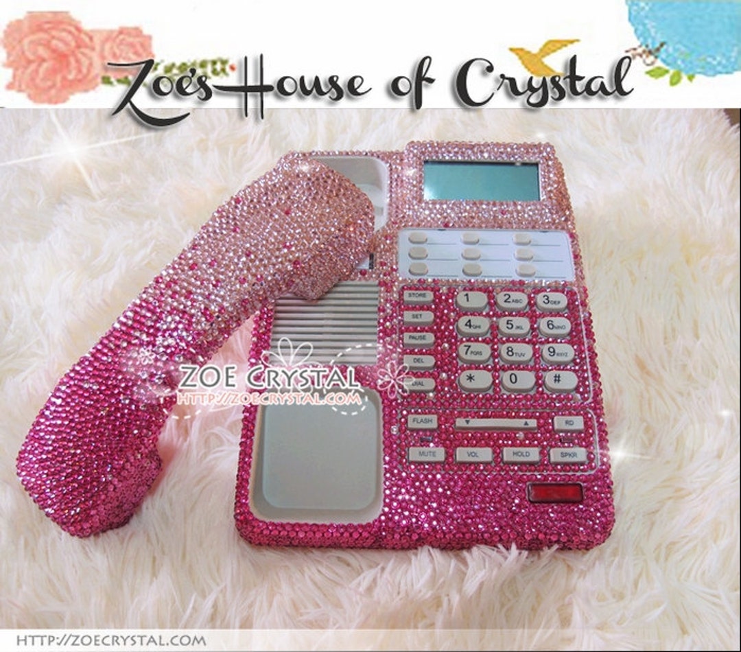 Bling and Sparkly Pink OFFICE / DESK PHONE to Ensure a Good - Etsy