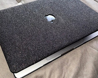 Bling Glitter Custodia Protettiva per MACBOOK 11" 12" 13" 15" 14" 16" Pro 2021 / Air Black Sparkly Shiny Bedazzled Handmade Elegante Laptop