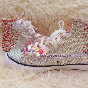 Take The Lead Rhinestone Sneakers in Red/Black Red Black / 10