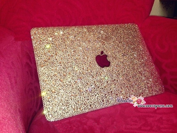 Rose gold glitter top macbook air case