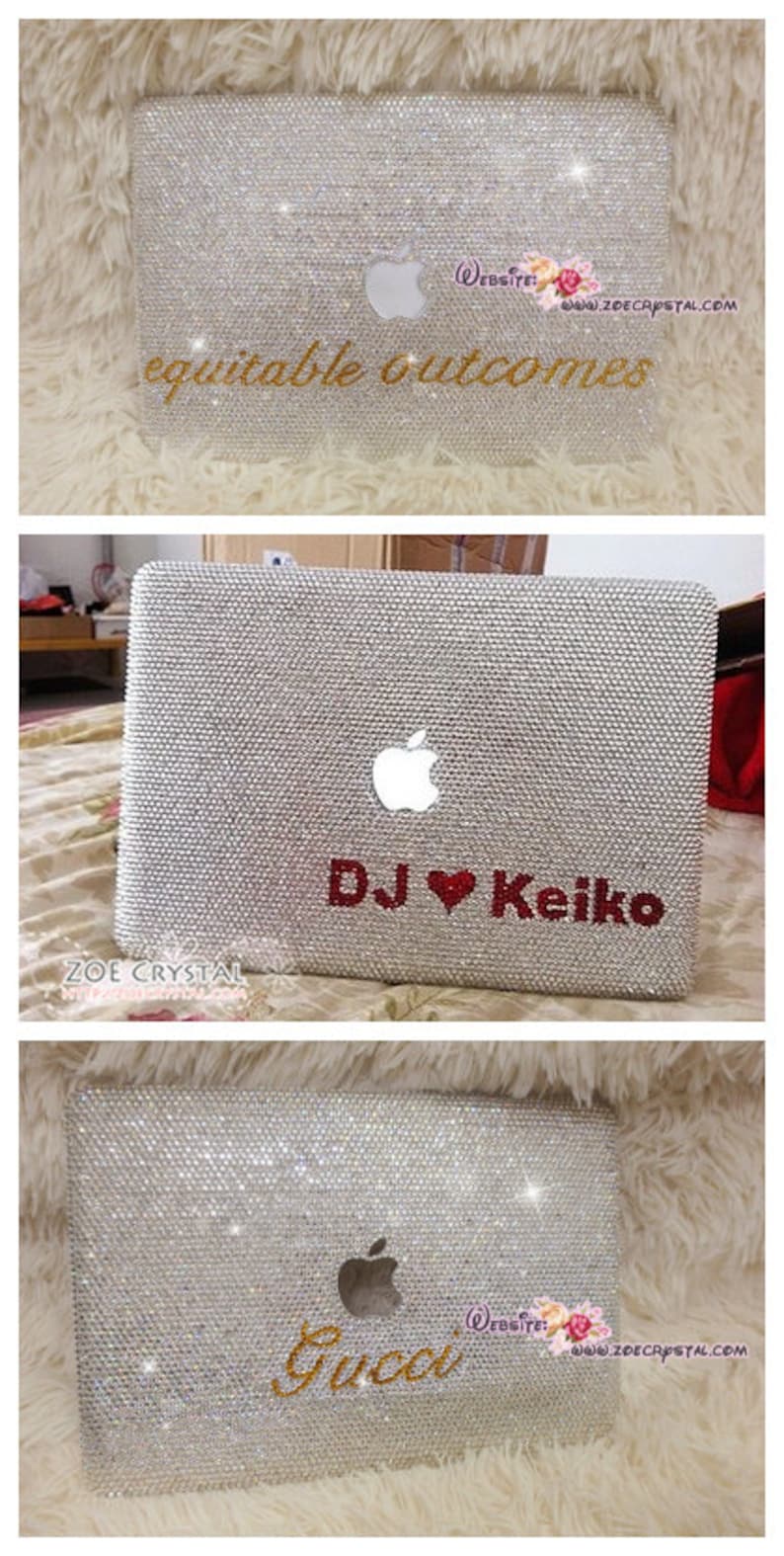 MACBOOK Air Pro Case Bedazzled Sparky Clear White Rhinestone Etsy