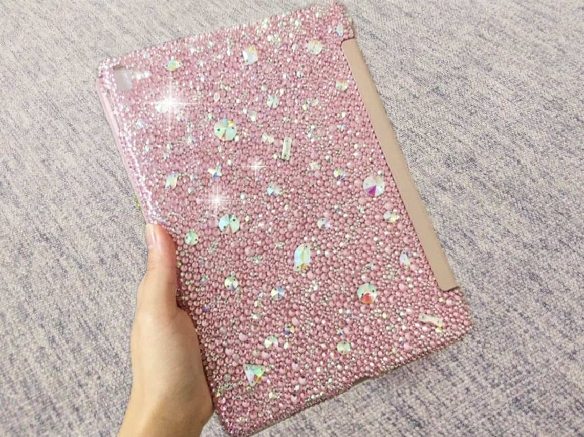 パステルグリッター カスタム名入れ グリッターIpadケース♪♪ 受注製作*iPadケース世界でひとつの名前入れキラキラケース iPad