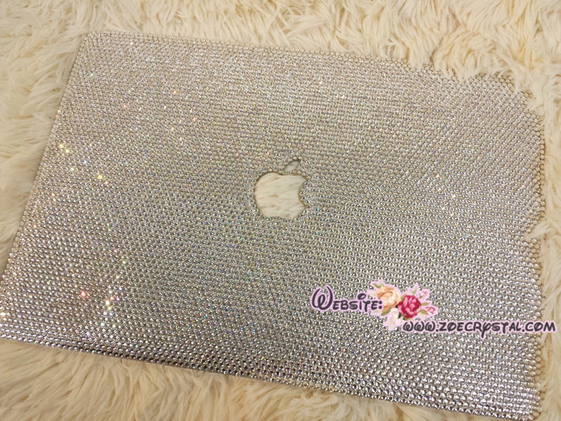 MACBOOK Air Pro Case Bedazzled Sparky Clear White Rhinestone Etsy