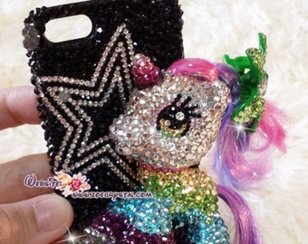 Czech/ Swarovski My Little Pony or UNICORN BLING Crystal 3D Cell Phone Case