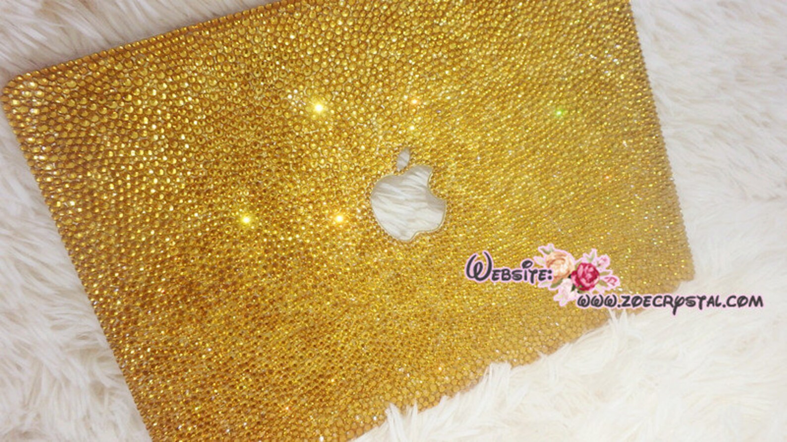 MACBOOK Air Pro Case Gold Crystal Rhinestone Diamond Sparkly Etsy