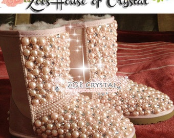 boots with pearls