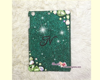 CUSTODIA per iPad Bedazzled Bling con cristallo di strass verde smeraldo (iPad air, iPad pro, iPad mini) Strass scintillanti ed eleganti glitter