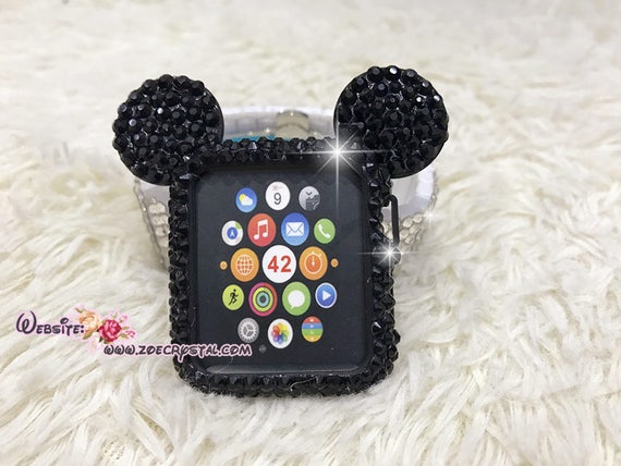 NEW Black Bling Rhinestone Apple Watch Band + Case Amazon.com: Secbolt Bling Bands Compatible with Apple Watch  main image 3