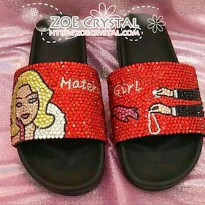 Customize Your Bling SANDALS SLIDES Slippers for Summer Holiday, Wedding, Festival, Fashion or Event with Bedazzled Swarovski Rhinestones