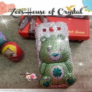 Bling Bedazzled Glittery Czech/ Swarovski 3D Bear Crystal Cell Phone Case - Available for All iPhone series and Samsung Galaxy case cover